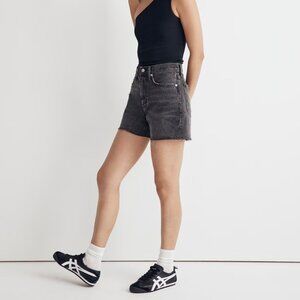 Madewell Relaxed Mid Length Denim Shorts Washed Black - NWT